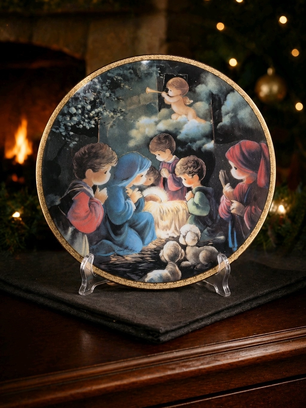 Precious Moments Come Let Us Adore Him Limited Edition Plate 1991 EUC